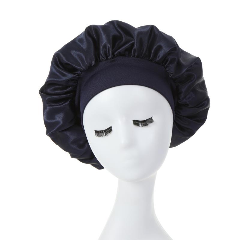 Women Night Sleep Hair Caps Silky Bonnet