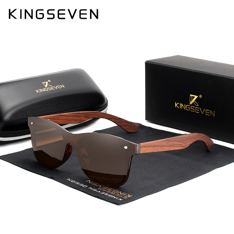 KINGSEVEN Natural Wooden Sunglasses Men