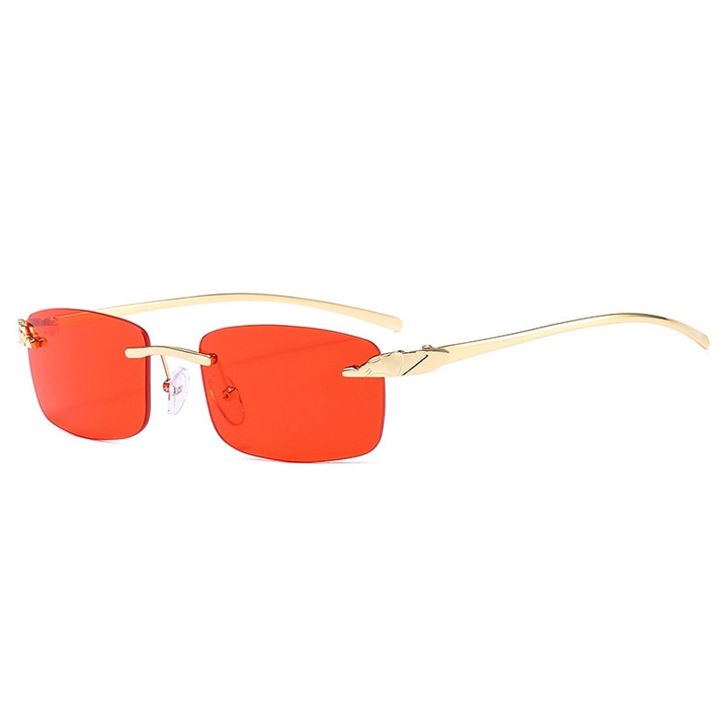 Cheetah Rimless Rectangle Sunglasses