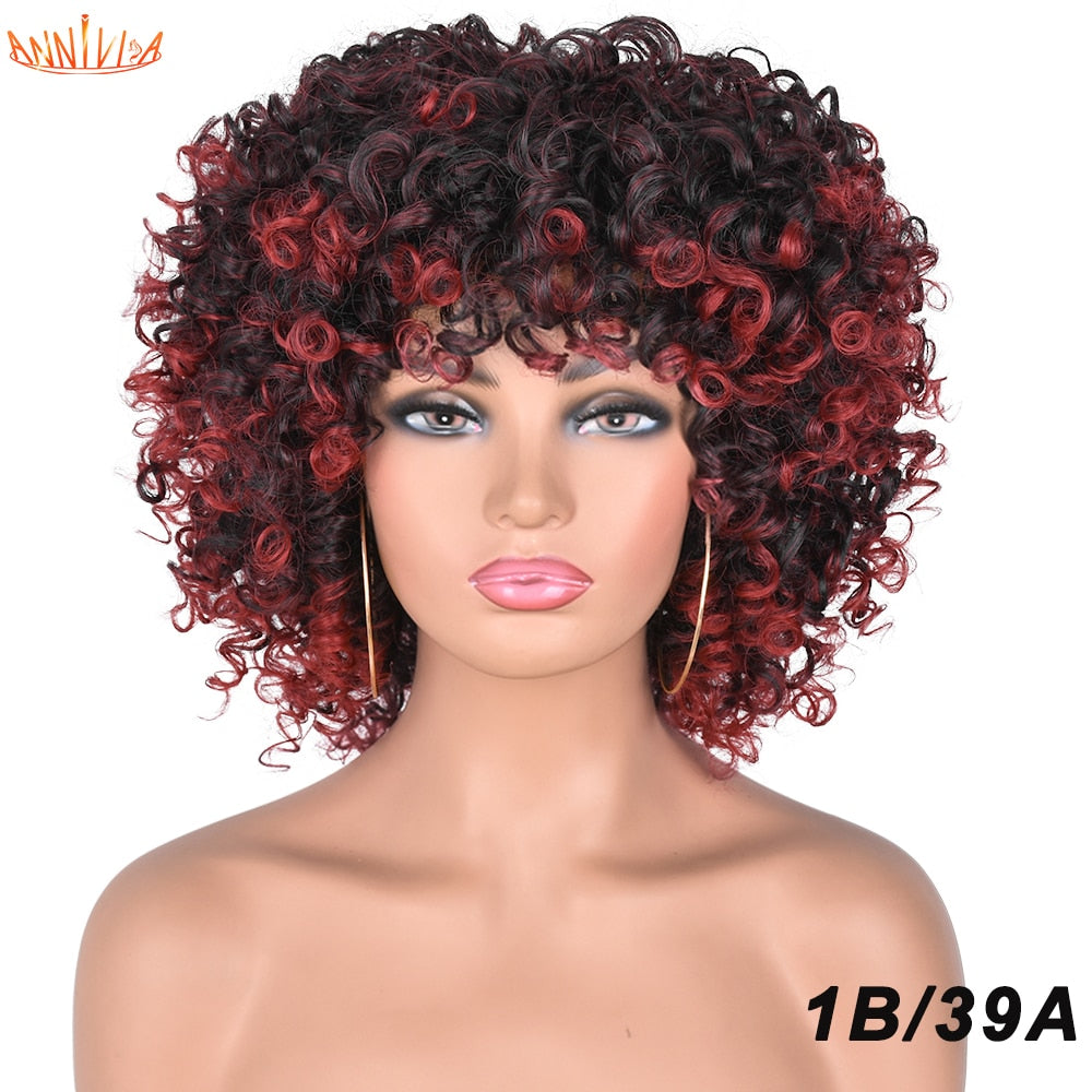 Short Hair Afro Kinky Curly Wigs