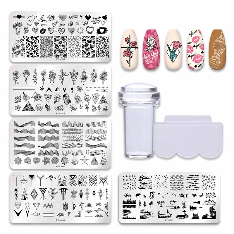 PICT YOU 12*6 cm Nail Art Modèles Estampage Plaque Conception Fleur Animal Verre Température Dentelle Timbre Modèles Plaques Image