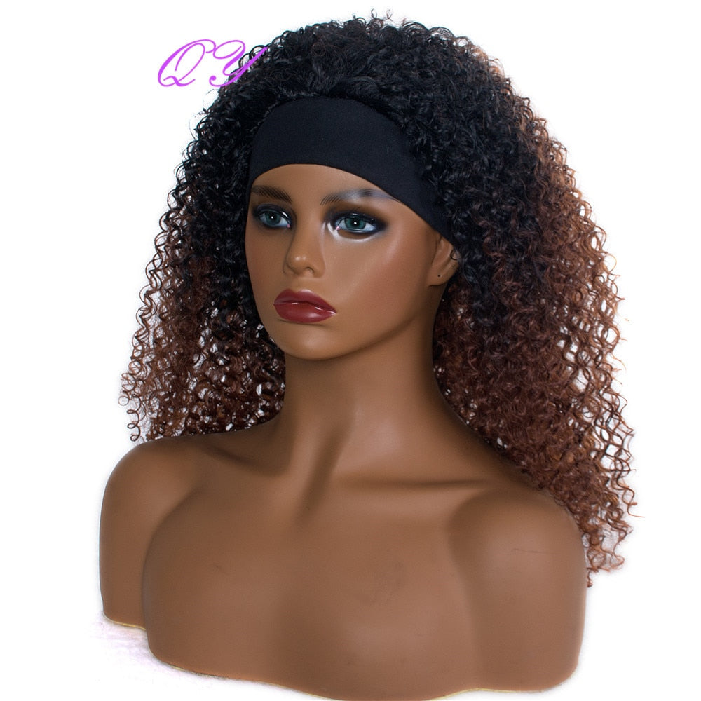 QY Hair Big Afro Kinky Curly Bandeau Perruques