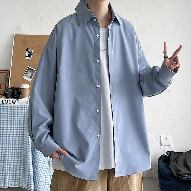 LAPPSTER Men Korean Oversized Shirt