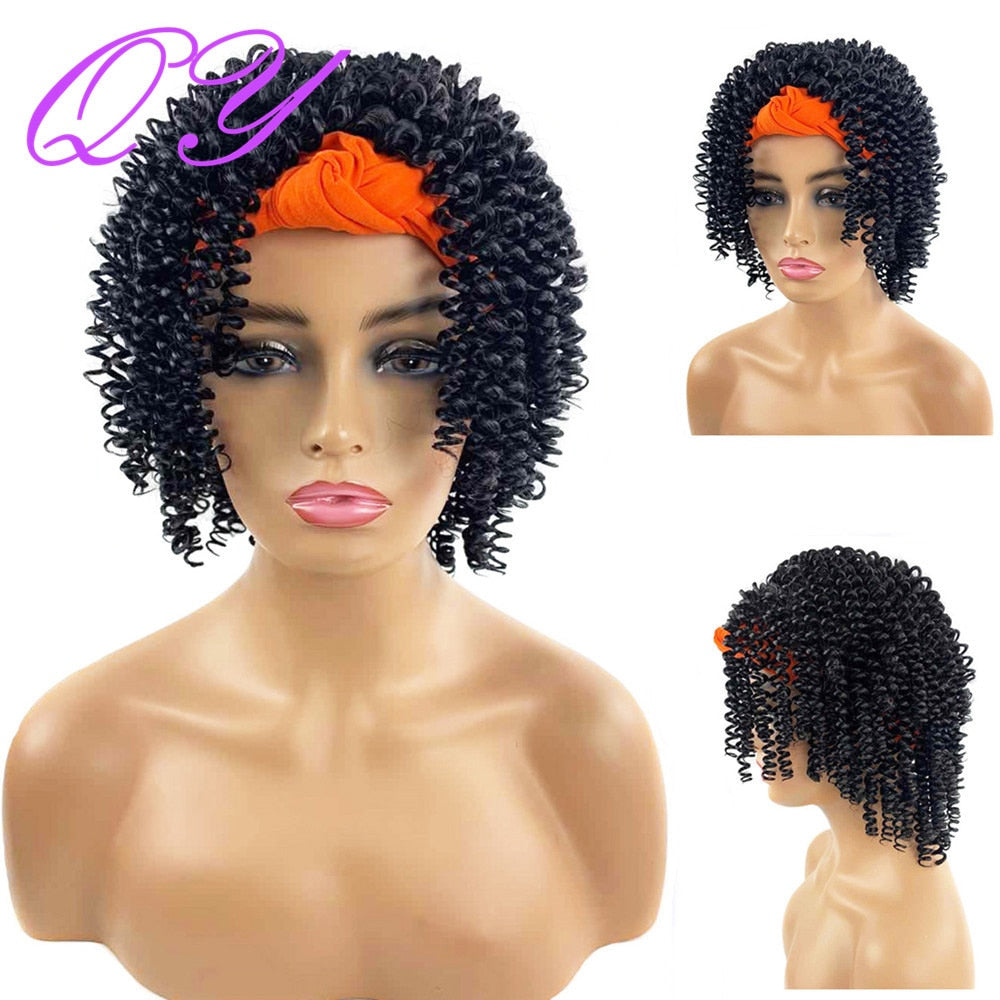 QY Hair Big Afro Kinky Curly Bandeau Perruques