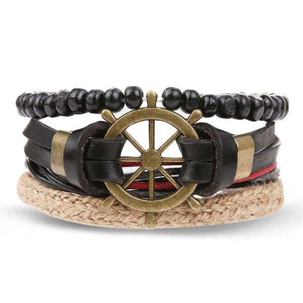 IFMIA Vintage Black Bead Bracelets For Men