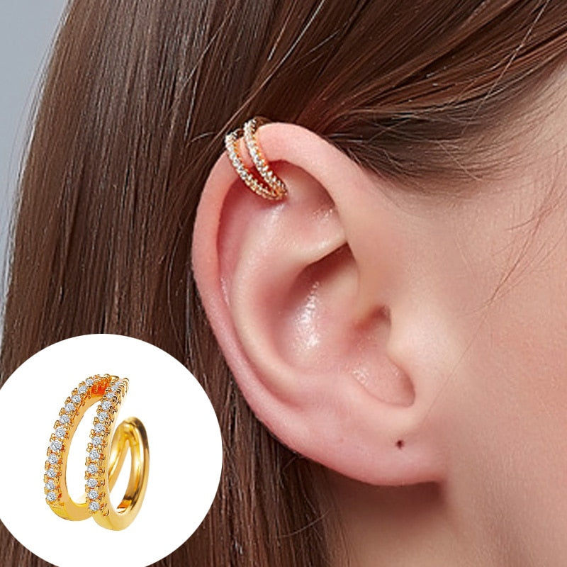 ZYZQ 1PC Punk Gold Metal Earring