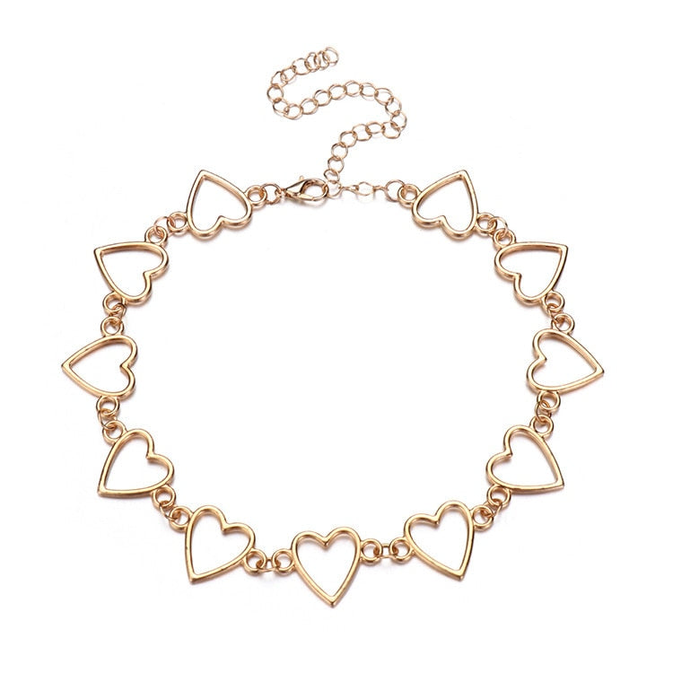 Collier creux coeur doux amour coréen