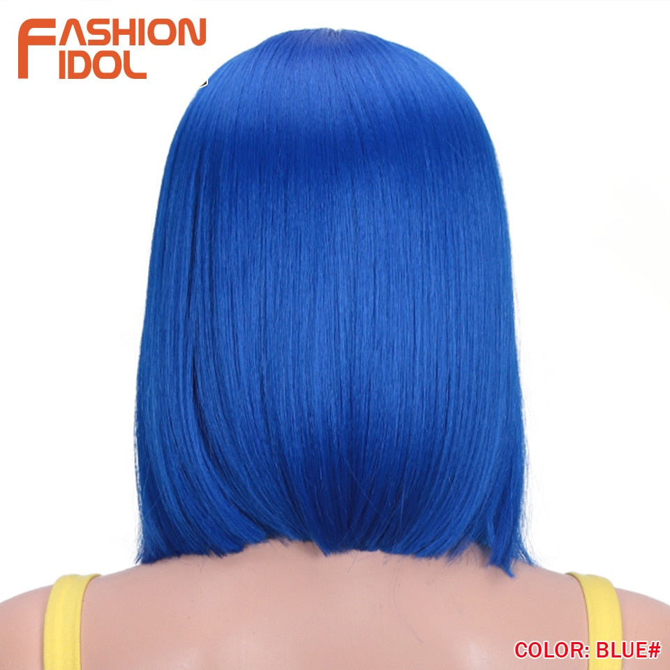 FASHION IDOL 10 Inch Bob Wigs Straight Hair Lace