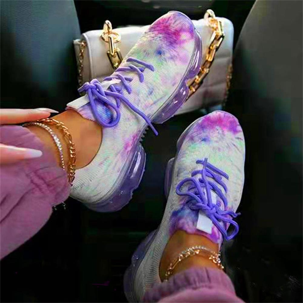 Women's Sneakers Trends 2022 Autumn New Stretch Fabric Ladies Breathable Casual Vulcanized Shoes 35-43 Large-Sized Sports Shoes