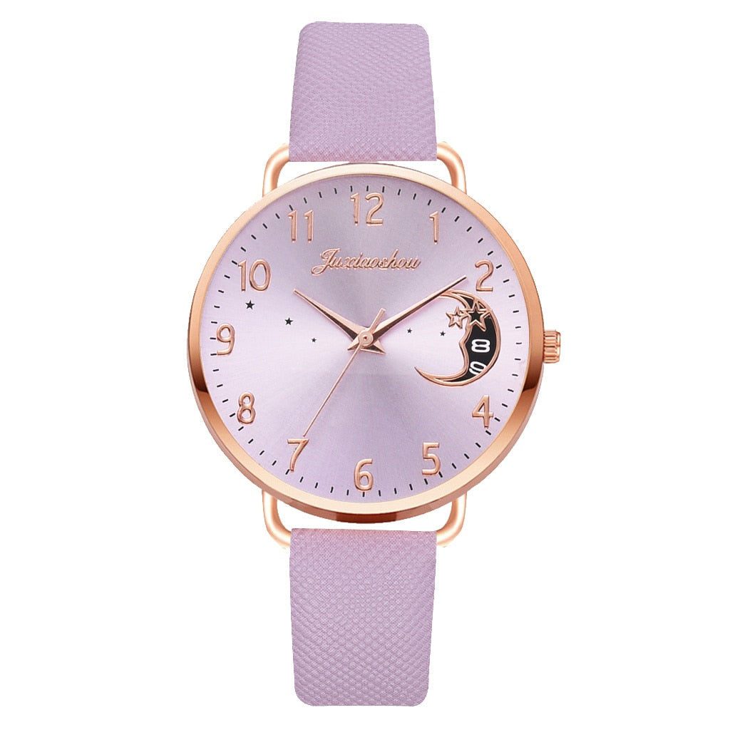 Montre femme cadran numéro de lune Bracelet