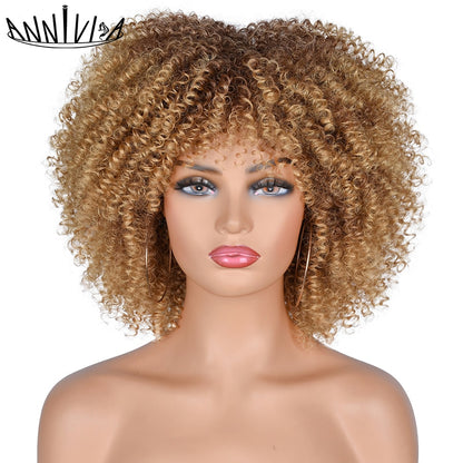 Short Hair Afro Kinky Curly Wigs