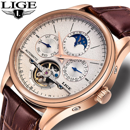 LIGE Brand Classic Mens Retro Watches