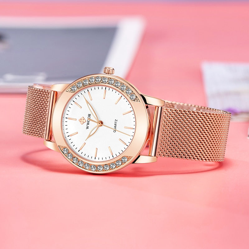 WWOOR Montres de luxe pour femmes avec diamants 2022