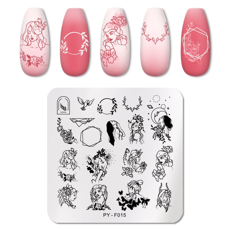 PICT YOU 12*6 cm Nail Art Modèles Estampage Plaque Conception Fleur Animal Verre Température Dentelle Timbre Modèles Plaques Image