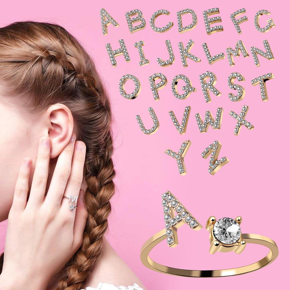 A-Z Letter Adjustable Opening Rings