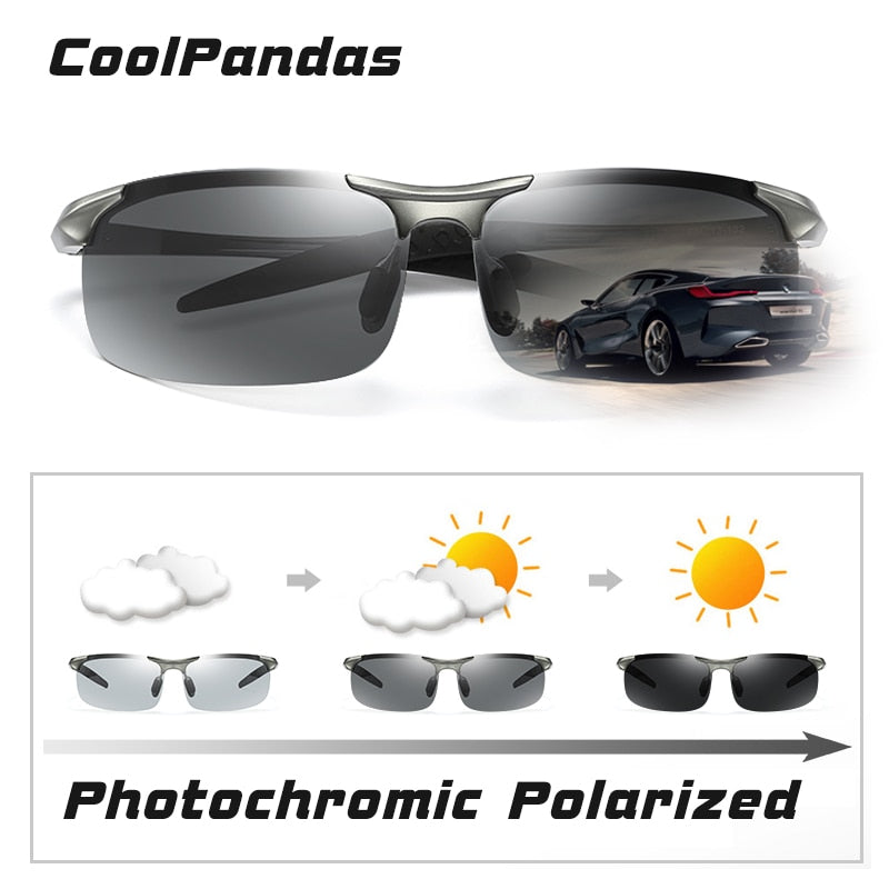 Aluminum Rimless Photochromic Sunglasses