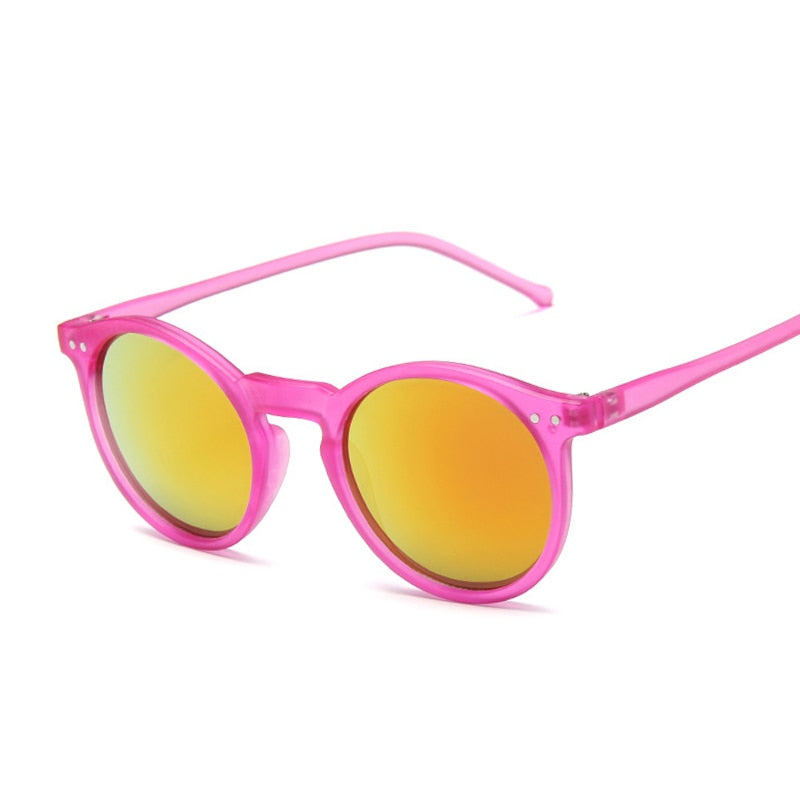 Lunettes de soleil rondes léopard vintage femme