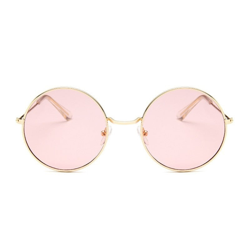 2019 Retro Round Pink Sunglasses Woman