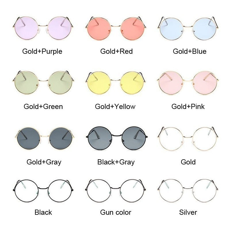 Lunettes de soleil rondes roses rétro 2019 femme