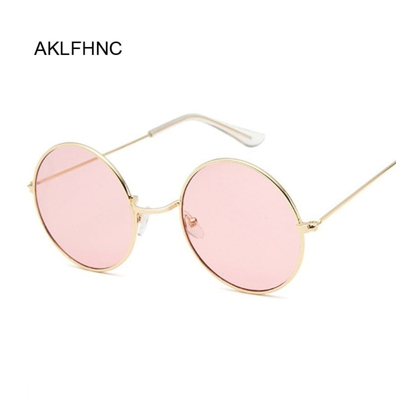 2019 Retro Round Pink Sunglasses Woman