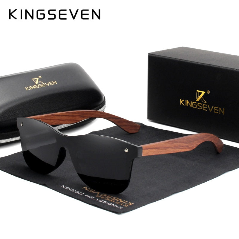 KINGSEVEN Natural Wooden Sunglasses Men