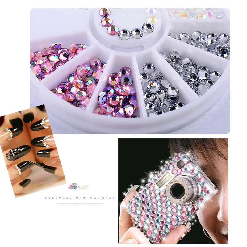 1 Box Colorful 3D Jelly AB Acrylic Wheel Nail