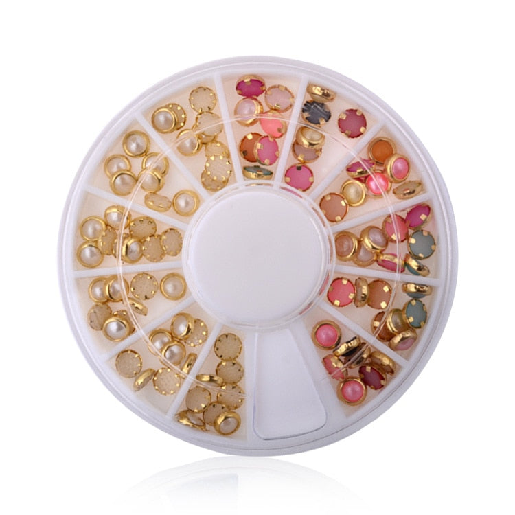 1 Box Colorful 3D Jelly AB Acrylic Wheel Nail