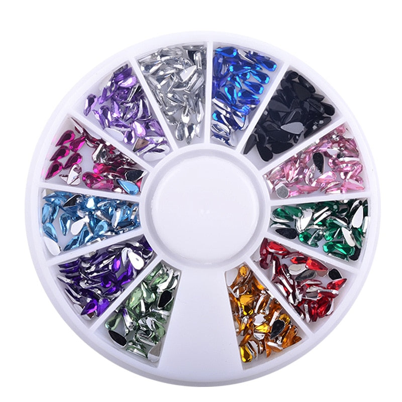 1 Box Colorful 3D Jelly AB Acrylic Wheel Nail