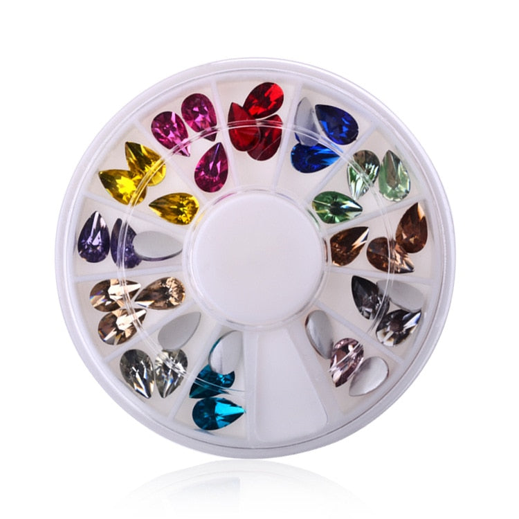 1 Box Colorful 3D Jelly AB Acrylic Wheel Nail