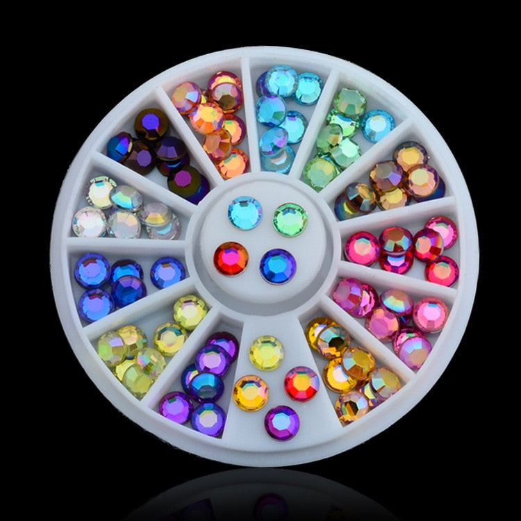 1 Box Colorful 3D Jelly AB Acrylic Wheel Nail