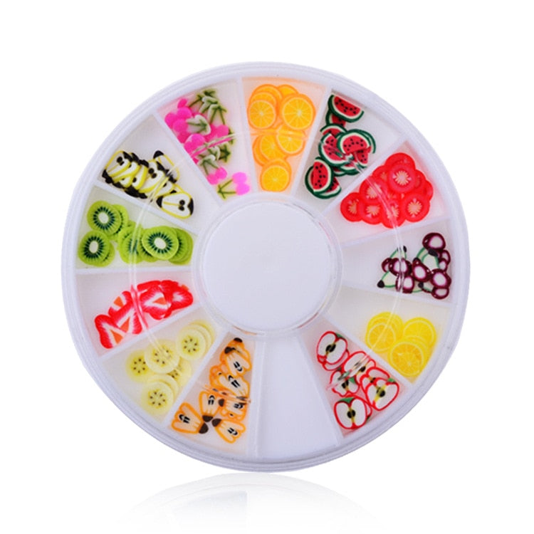 1 Box Colorful 3D Jelly AB Acrylic Wheel Nail