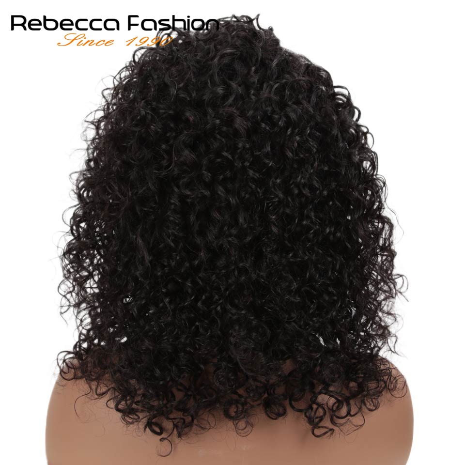 Rebecca Lace Front Court Bob Perruques Afro Crépus Bouclés