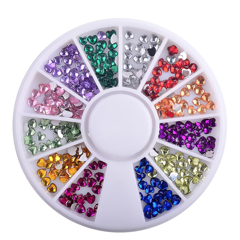 1 Box Colorful 3D Jelly AB Acrylic Wheel Nail