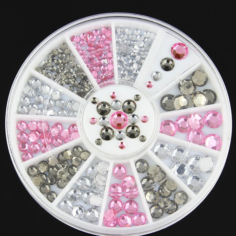 1 Box Colorful 3D Jelly AB Acrylic Wheel Nail