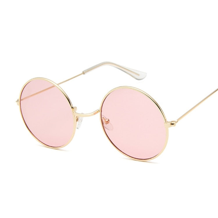 2019 Retro Round Pink Sunglasses Woman