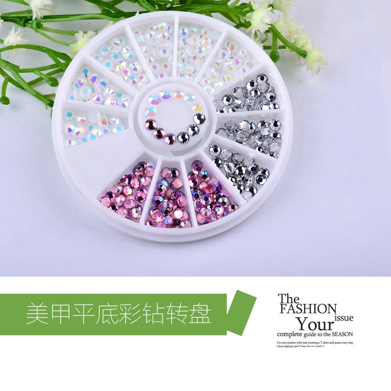 1 Box Colorful 3D Jelly AB Acrylic Wheel Nail