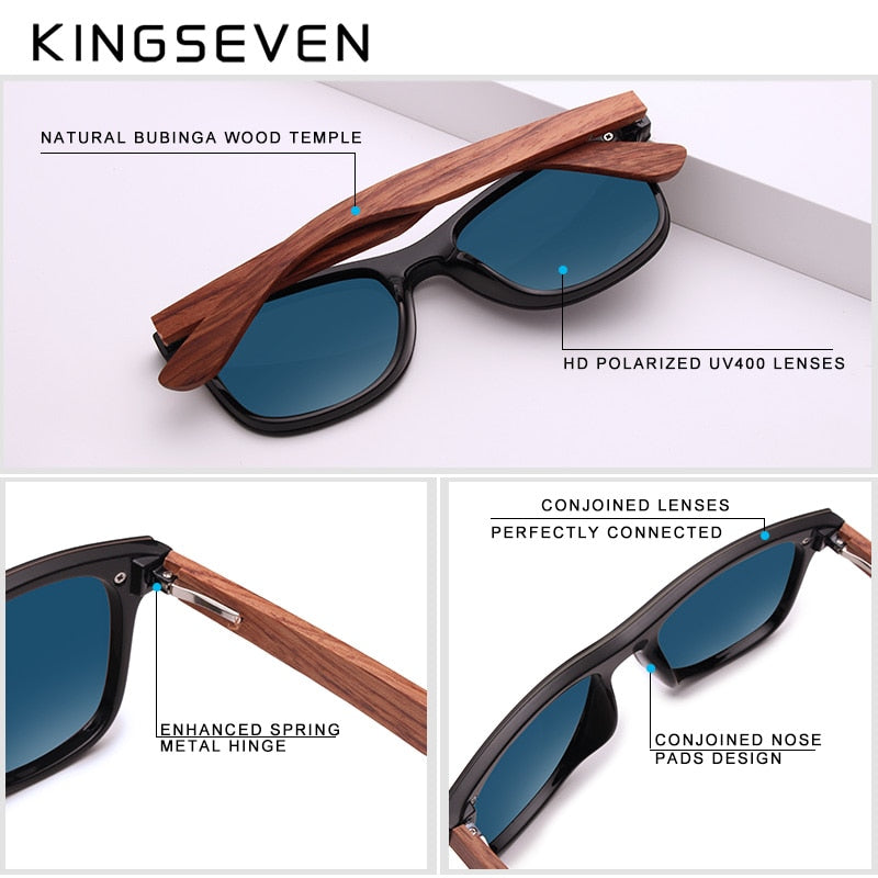 KINGSEVEN Natural Wooden Sunglasses Men