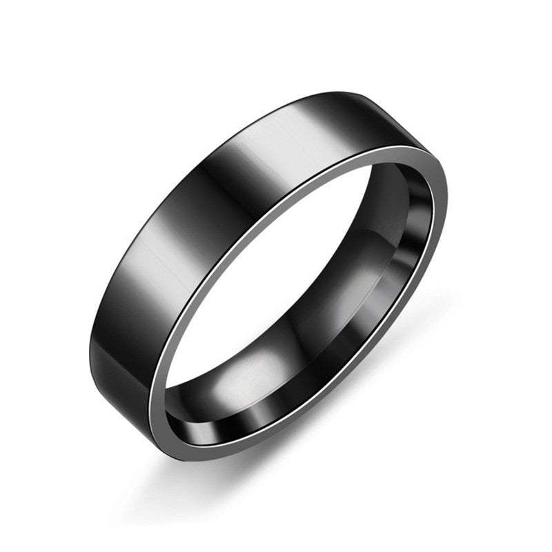 Trendy Stainless Steel Black Rings