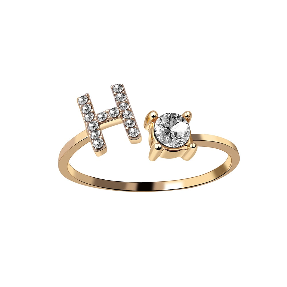 A-Z Letter Adjustable Opening Rings