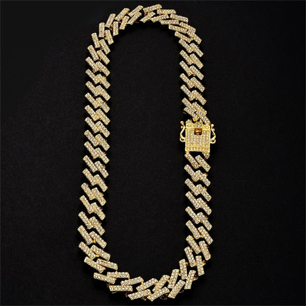 Iced Out Cubain Collier Bracelet Hommes