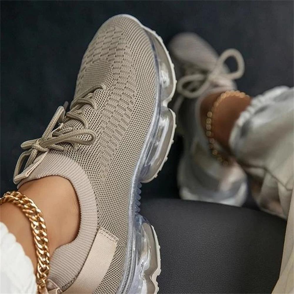 Women's Sneakers Trends 2022 Autumn New Stretch Fabric Ladies Breathable Casual Vulcanized Shoes 35-43 Large-Sized Sports Shoes