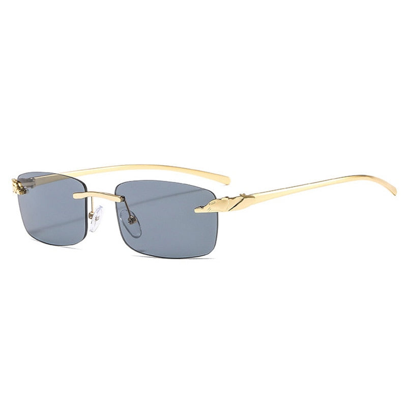 Cheetah Rimless Rectangle Sunglasses