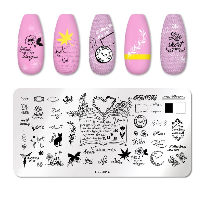 PICT YOU 12*6 cm Nail Art Modèles Estampage Plaque Conception Fleur Animal Verre Température Dentelle Timbre Modèles Plaques Image