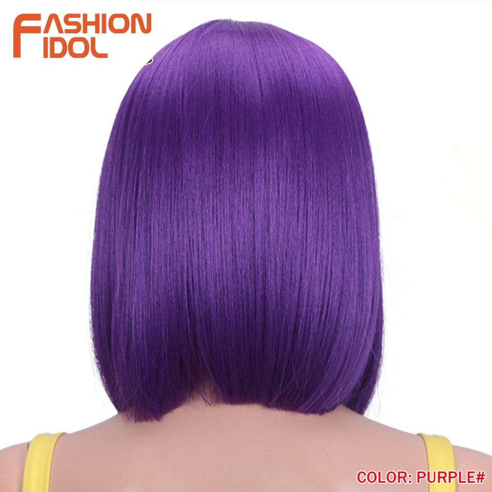 FASHION IDOL 10 Inch Bob Wigs Straight Hair Lace