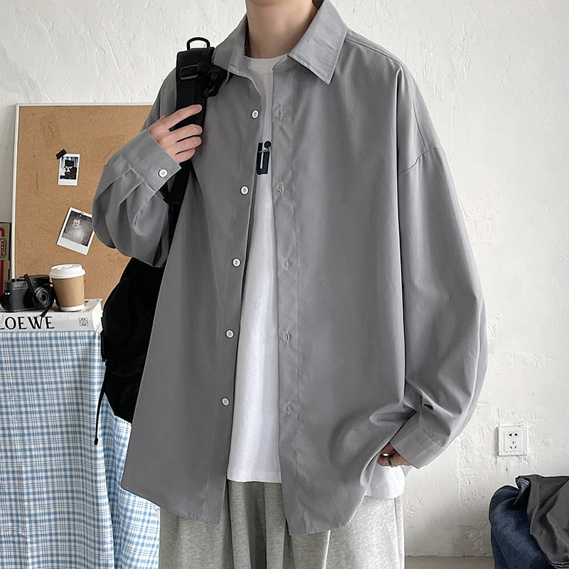 LAPPSTER Men Korean Oversized Shirt