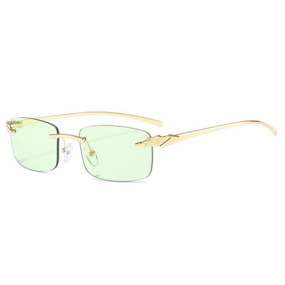 Cheetah Rimless Rectangle Sunglasses