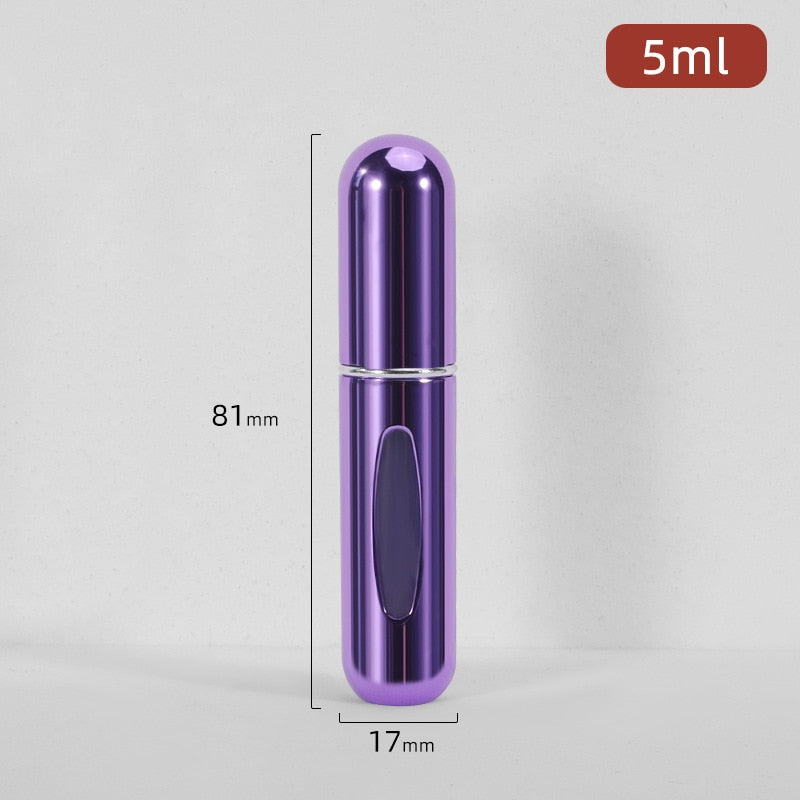 Récipient liquide portatif d'atomiseur de parfum de 5ml pour des cosmétiques Mini bouteille vide d'alcool de jet en aluminium rechargeable pour voyager