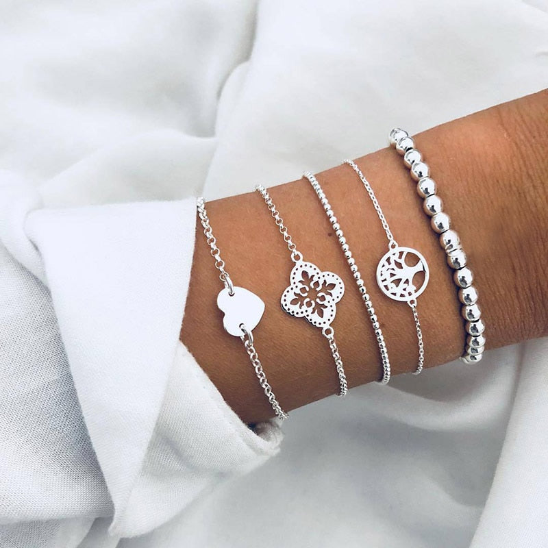 4pcs/Set Bohemian Stone chains bracelets