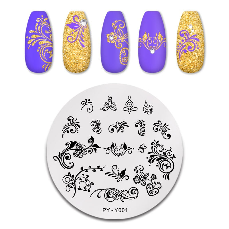 PICT YOU 12*6 cm Nail Art Modèles Estampage Plaque Conception Fleur Animal Verre Température Dentelle Timbre Modèles Plaques Image