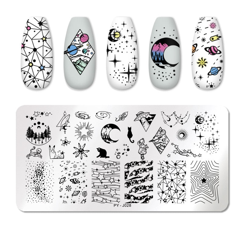 PICT YOU 12*6 cm Nail Art Modèles Estampage Plaque Conception Fleur Animal Verre Température Dentelle Timbre Modèles Plaques Image